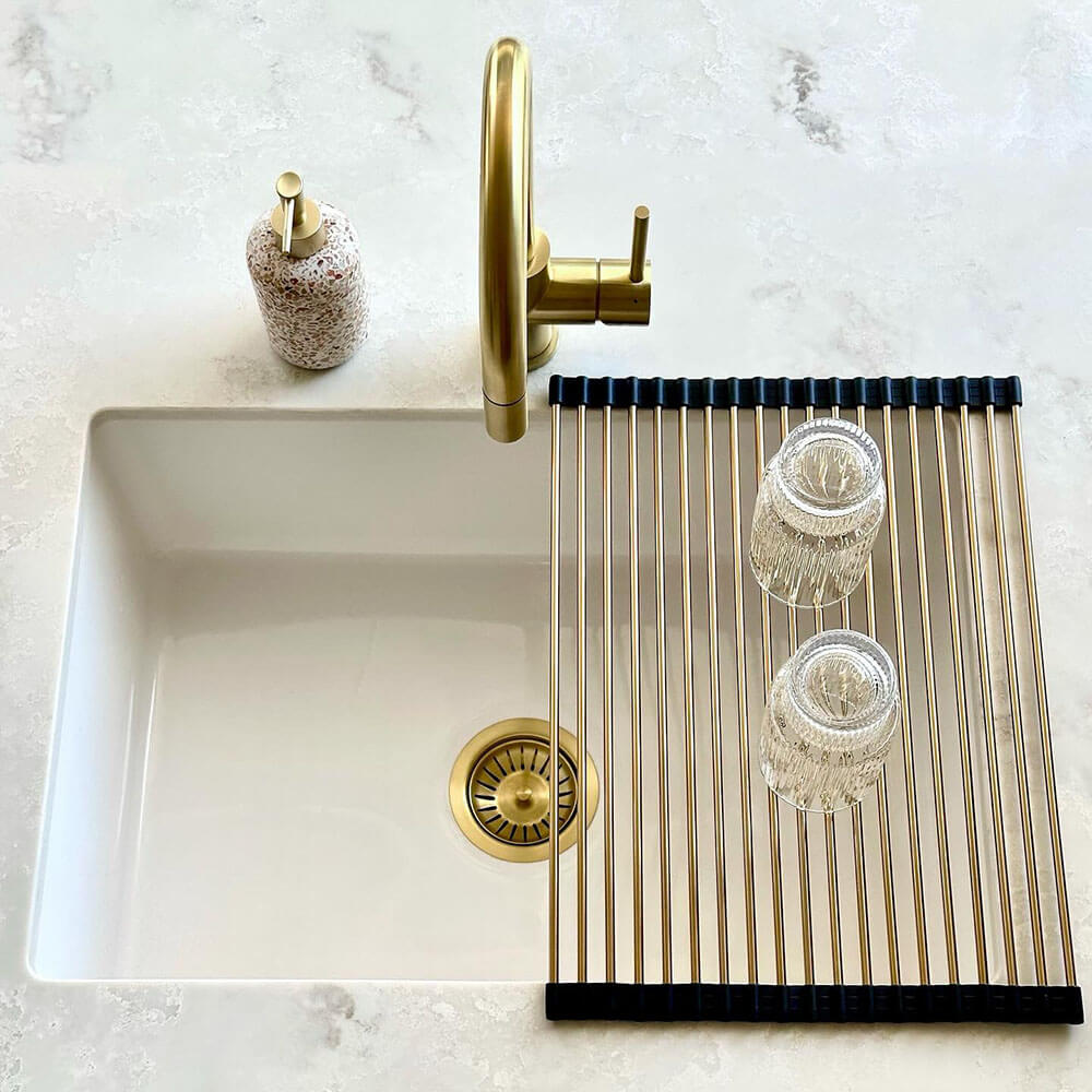 Roll-Up Sink Drainer 43 x 32 - Brushed Brass