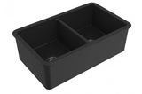 Cuisine 85 x 46 Double Inset / Undermount Fine Fireclay Sink Matte Black