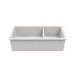 Cuisine 93 x 48 One and a Half Bowl Inset / Undermount Fine Fireclay Gloss White Sink