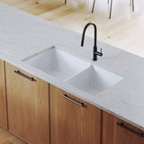 Cuisine 93 x 48 One and a Half Bowl Inset / Undermount Fine Fireclay Gloss White Sink