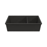 Cuisine 93 x 48 One and a Half Bowl Inset / Undermount Fine Fireclay Matte Black Sink