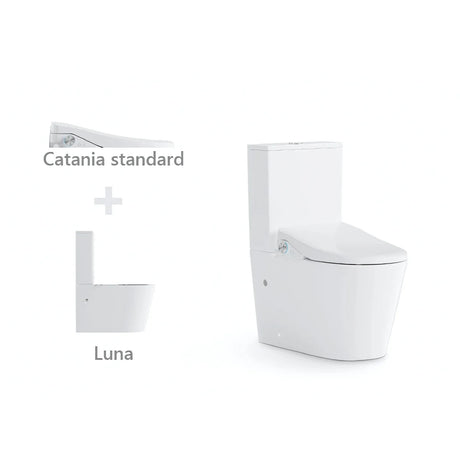Lafeme Catania Standard Luna Rimless Back to wall smart toilet in white