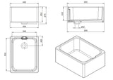 Turner Hastings Belfast Fine Fireclay Farmhouse Butler Sink with Internal Overflow