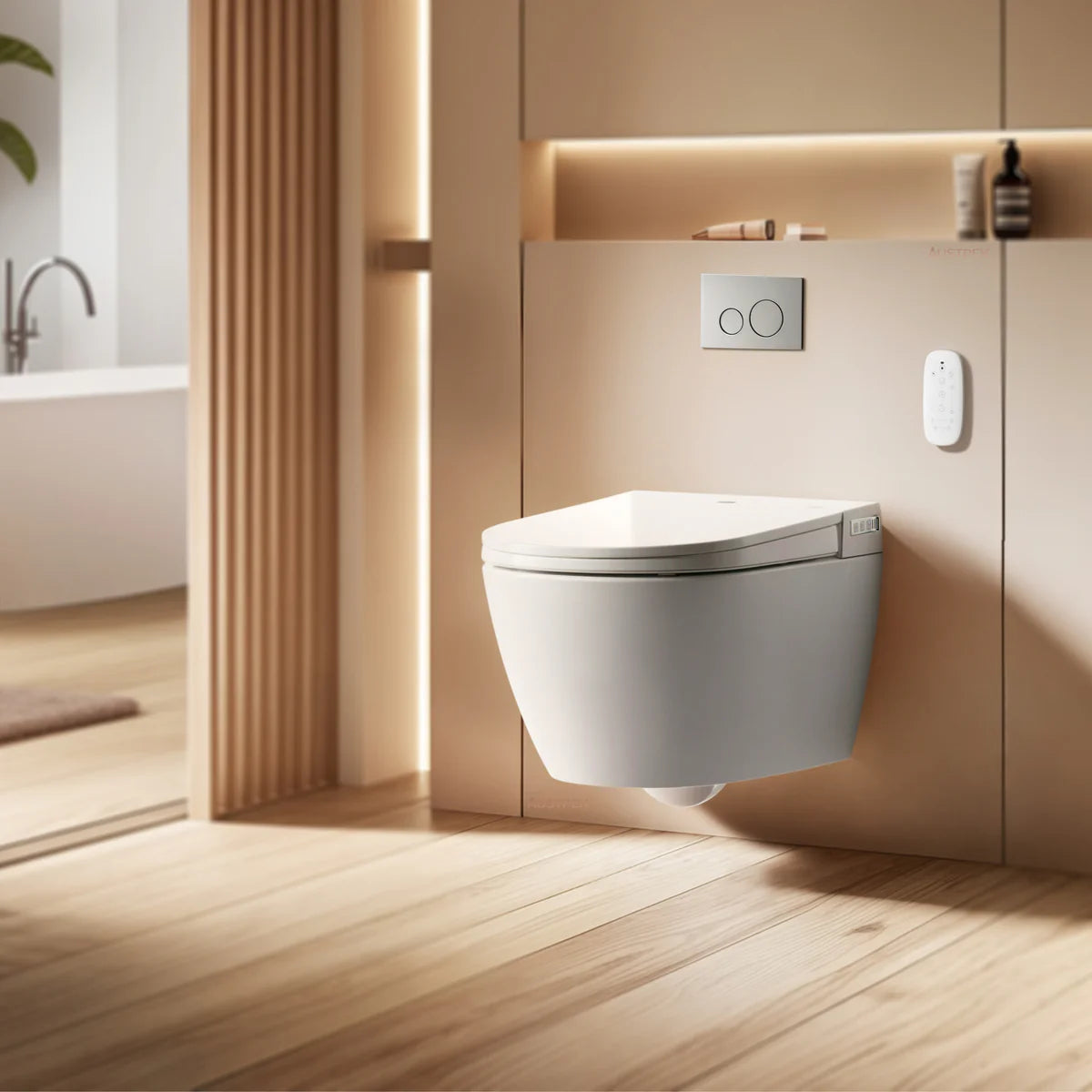 LaFeme Sesto Smart Toilet Wall Hung Package with Autoflush in Gloss white