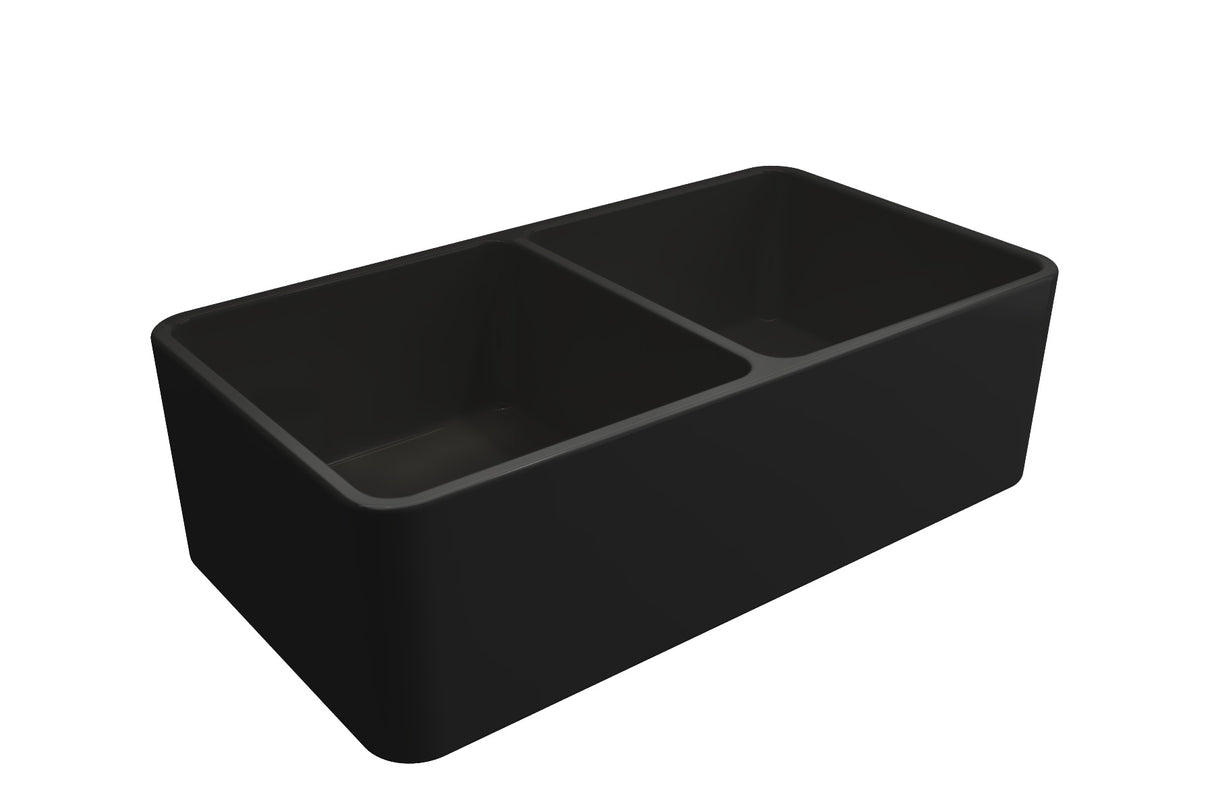 Novi 85 x 46 Fine Fireclay Matte Black Farmhouse Butler Sink