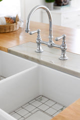 Novi Fine Fireclay 85 x 46 Gloss White Farmhouse Butler Sink