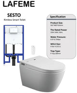 LaFeme Sesto Smart Toilet Wall Hung Package with Autoflush in Gloss white