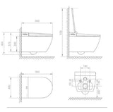 LaFeme Sesto Smart Toilet Wall Hung Package with Autoflush in Gloss white