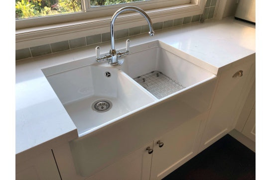 Chester 80 x 50 Double Flat Front Fine Fireclay Farmhouse Butler Sink