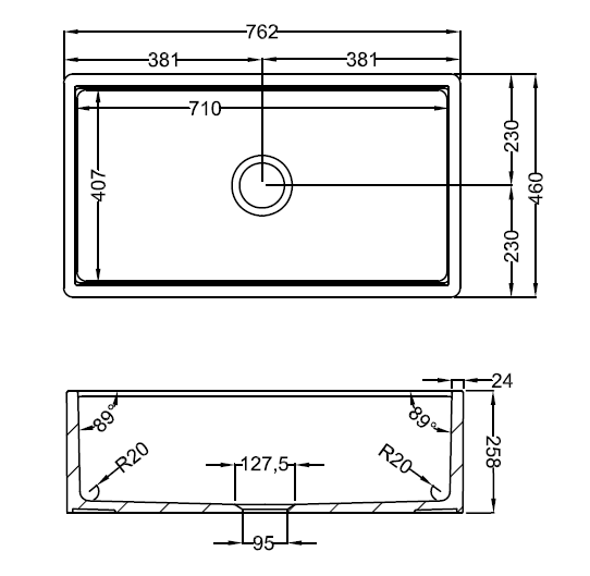 Cove 75 Fireclay Butler Sink