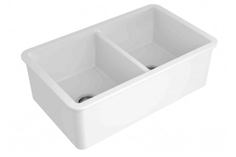 Cuisine 81 x 49 Double Sink Gloss White with overflow