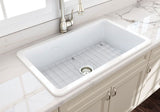 Cuisine 81 x 48 Inset / Undermount Fine Fireclay Gloss White Sink