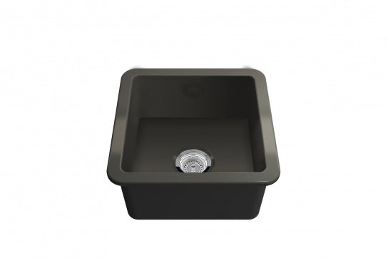 Cuisine 46 x 46 Inset / Undermount Fine Fireclay Matte Black Sink