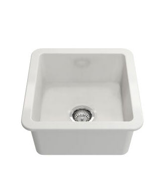 Cuisine 46 x 46 Inset / Undermount Fine Fireclay Gloss White Sink