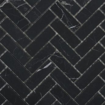 Nero Marquina Honed Herringbone