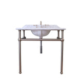 Turner Hastings Mayer Basin Stand With 90 x 55 Real Carrara Marble Top in Nickel