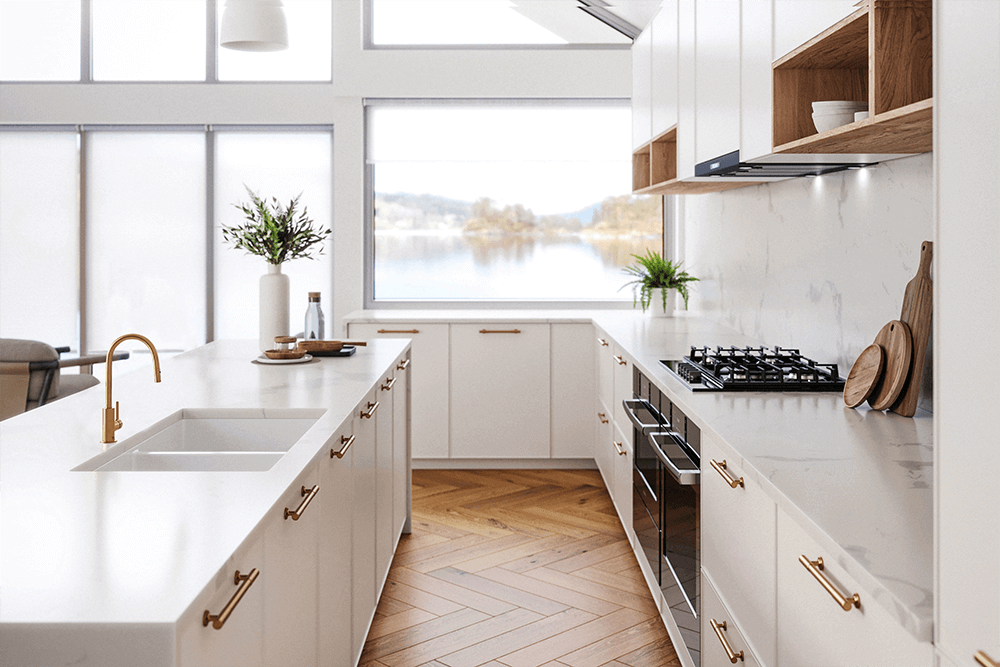 Cuisine 85 x 46 Double Sink Gloss White
