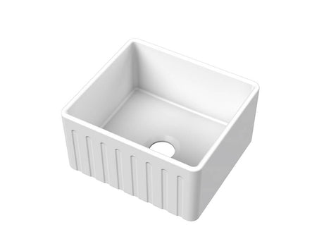 Novi 51 x 46 Fine Fireclay Matte White Farmhouse Butler Sink