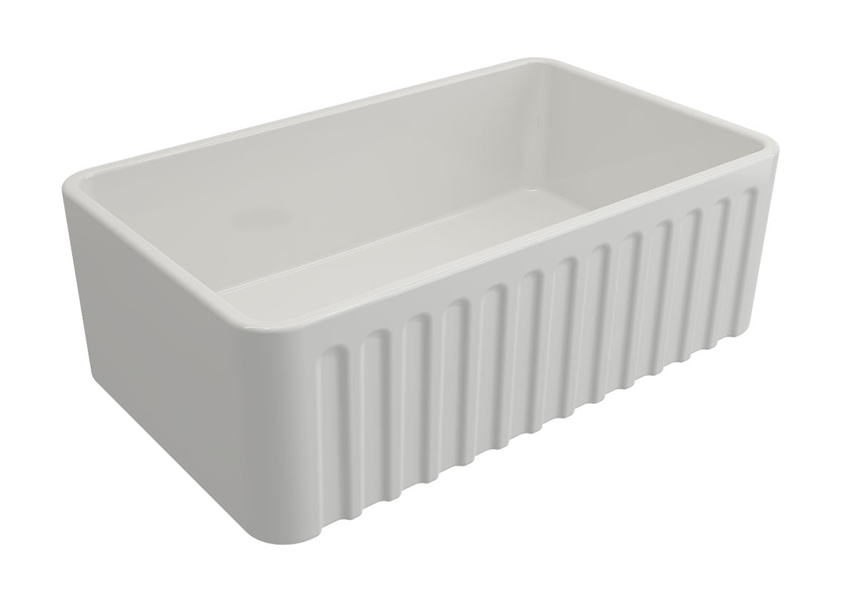 Turner Hastings Novi 75 x 46 Fine Fireclay Matte White Farmhouse Butler Sink