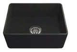 Novi 60 x 46 Fine Fireclay Matte Black Farmhouse Butler Sink