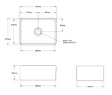 Novi 60 x 46 Fine Fireclay Matte Black Farmhouse Butler Sink