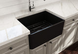 Novi 60 x 46 Fine Fireclay Matte Black Farmhouse Butler Sink