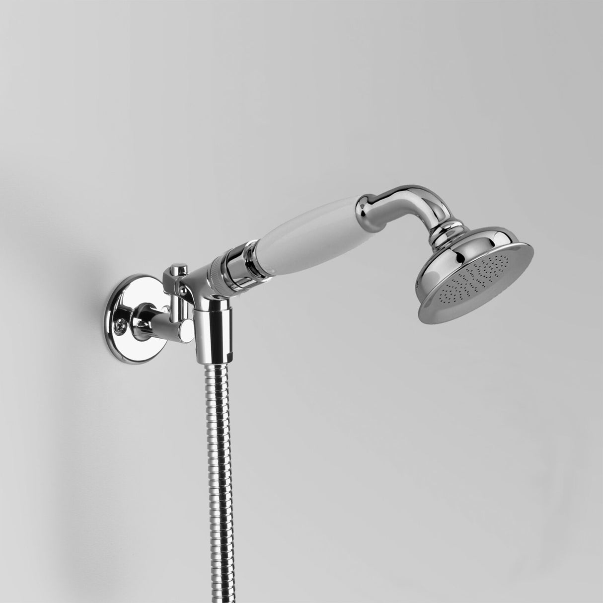 Olde English Hand Shower with White Porcelain Handpiece